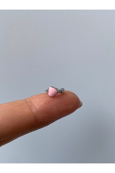 kurukafagift Kalp Pembe Bebek Renk Tragus Helıx Lobe  Kıkırdak Piercing 6 mm