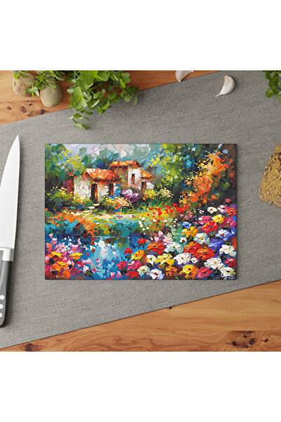 PaintedAnarchy لوح تقطيع من الزجاج المقسى بألوان نابضة بالحياة - سطح أنيق غير...