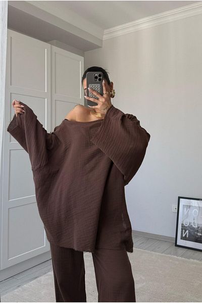 Bak'ap Premium Muslin Fabric Χαμηλό μανίκι Bohemian Muslin Σετ 2 τεμαχίων