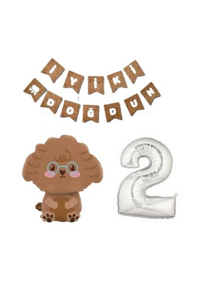 CANSIN Poodle Dog Foil Balloon 2 Years Old