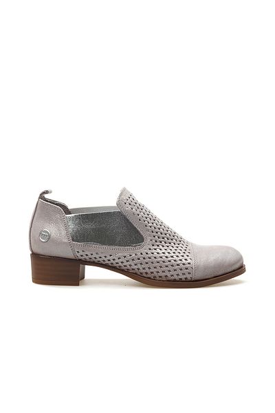 Mammamia Pantofi ocazional cu model argintiu din piele naturală pentru femei 25 ani D25ya-7150 Z Mink Lurex