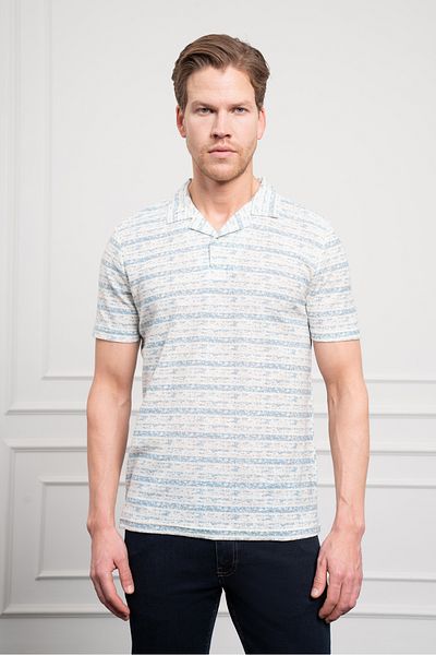 Morven Tricou pentru bărbați Blue Trend Dynamic Fit Relaxed Fit cu gât polo