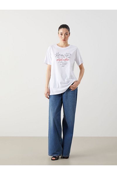 LC Waikiki New Season Crew Neck Printed Maternity T-Shirt - S5Jd28Z8
