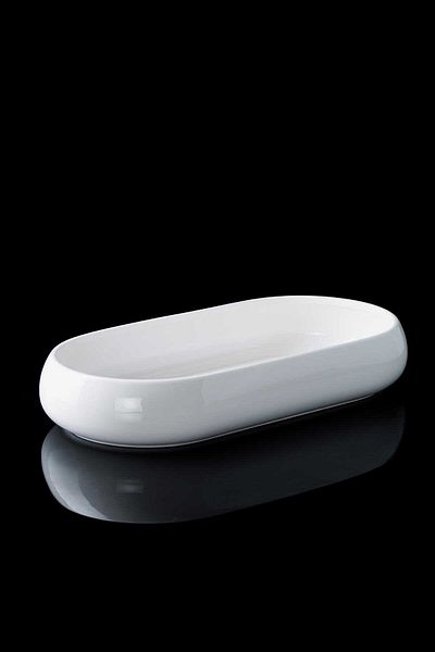 ACAR 230 Bianco Perla Oval Plate 35X18 cm