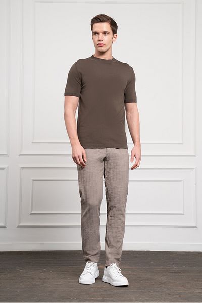 Morven Men's Khaki Trend Crew Neck Dynamic Fit Relaxed Cut Rayon T-Shirt