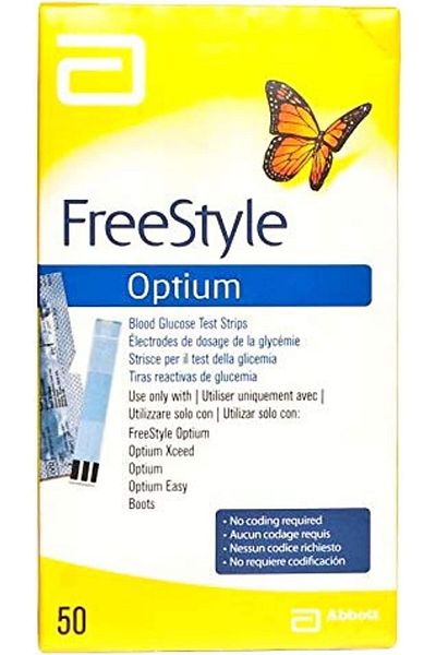 Freestyle Optium Blood Sugar Strips - 50 Strips