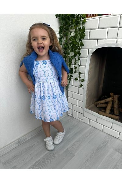 LİAR.GİYİM Girl's Dress Set - Cardigan and Dress Double Combination
