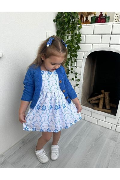 LİAR.GİYİM Girl's Dress Set - Cardigan and Dress Double Combination