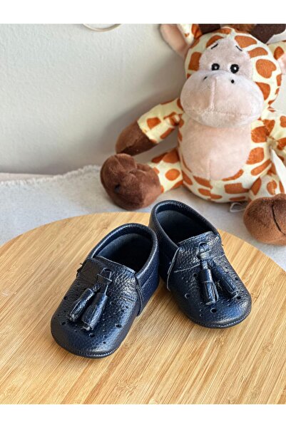 Li Puna Navy Blue Royal Genuine Leather Baby Moccasin