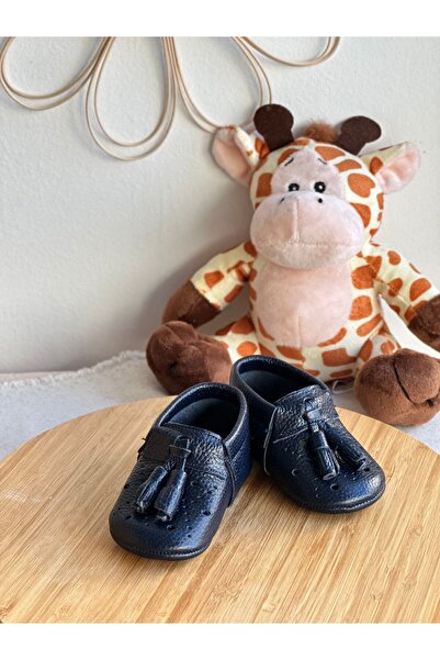 Li Puna Navy Blue Royal Genuine Leather Baby Moccasin