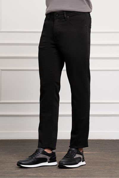 Morven Men's Black Seasonal Cotton 5-Pocket Dynamic Fit Jean Trousers