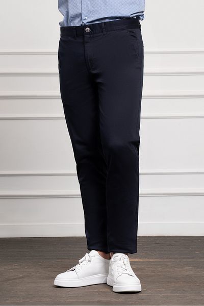 Morven Men's Navy Blue Slim Fit Slim Fit Chino Trousers