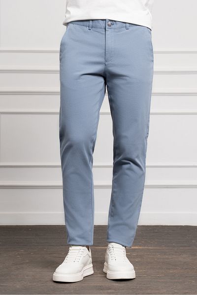 Morven Pantaloni chino pentru bărbați, albastru, cu potrivire dinamică, cu potrivire relaxată