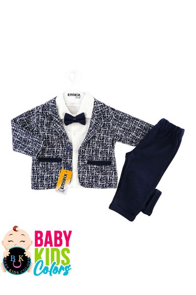 baby kids colors Baby Boy's 4-Piece Striped Stylish Suit with Bow Tie and Jacket