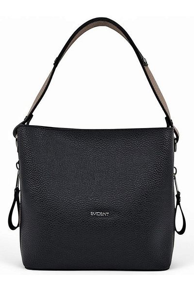 Evident حقيبة كتف نسائية بسحاب من Black & Mink مع تفاصيل الجرو