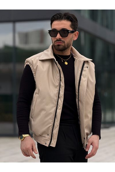 MİS MODA Men's spring leather vest