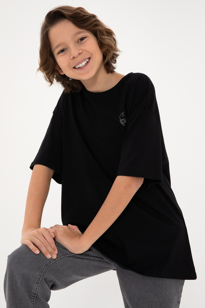 U.S. Polo Assn. Erkek Çocuk Siyah Comfort Basic Bisiklet Yaka Tişört 50295503...