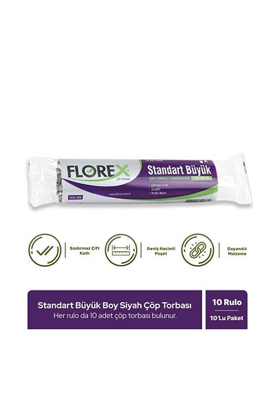 Florex Standard Large Size Black Garbage Bag X 10 Rolls
