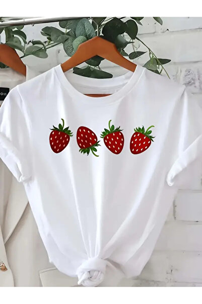 l'eivor Tricou din bumbac imprimat cu căpșuni