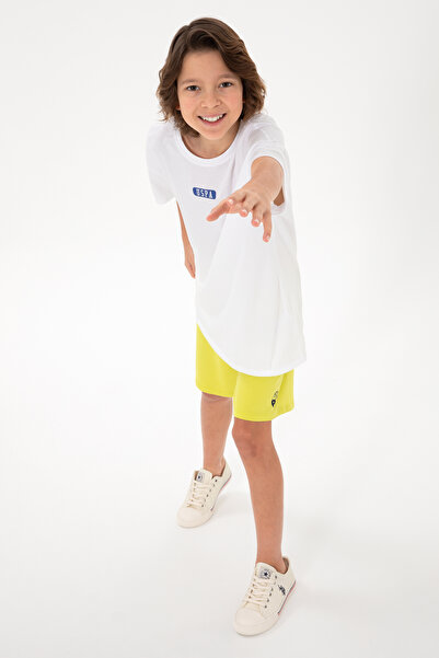 U.S. Polo Assn. Erkek Çocuk Beyaz Oversize Bisiklet Yaka Tişört 50298982-VR013