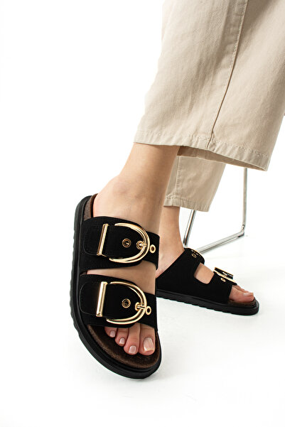 Neva'nın Butiği Дамски велурени чехли Fauda с двойна катарама и удобна подметка