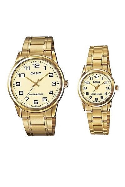 Casio MTP/LTP-V001G-9BUDF Couple's Stainless Steel Analog Quartz Watch Set
