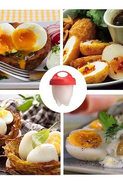 co arma 6-piece set of non-stick silicone molds for boiling and decorating shell-free eggs