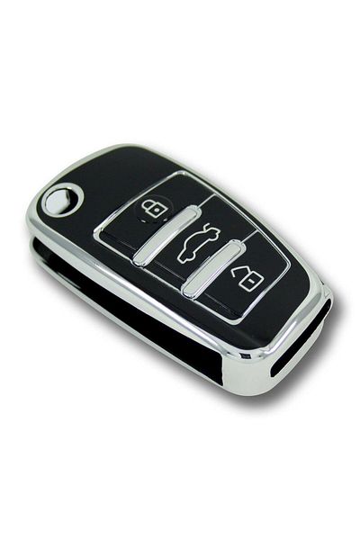 bigkey For Audi 2005 Onwards Sustali Black Silver Auto Key Remote Case Cover Auto Keychain