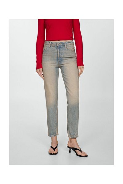 MANGO Woman Blugi Mom2000 cu talie mare