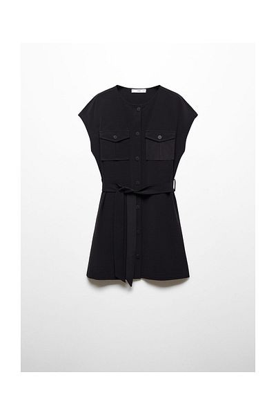 MANGO Woman Rochie cu buzunare si detaliu fundita