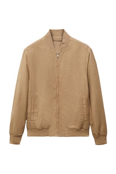 MANGO Man Linen lyocell bomber jacket