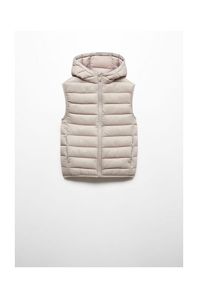 MANGO Kids Quilted gilet with hood