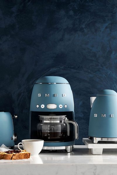 SMEG 50's Style Retro Mat - Storm Blue Coffee Maker Dcf02Sbmeu