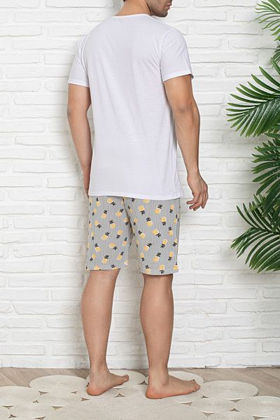 Edit by Trendyol Ecru Pineapple Printed Regular Fit Knitted Pajamas Set - Tmnss25Pt00044