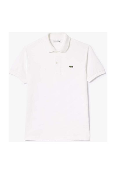 Lacoste Λευκό - 001 Πόλο μπλουζάκι με λαιμόκοψη για άνδρες