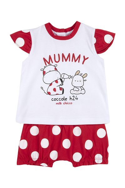 Chicco T-Shirt Punatiyeli Set bestehend aus kurzen Hosen Baby Girl