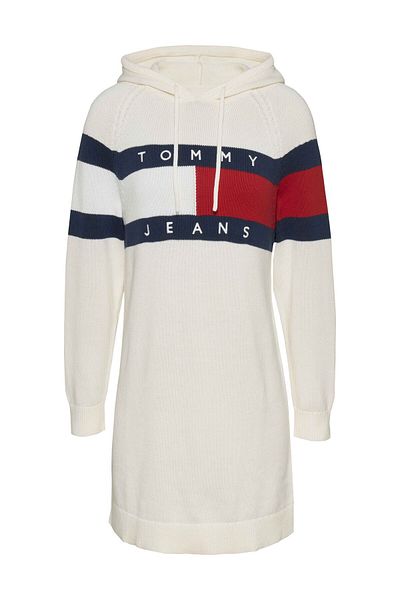 Tommy Hilfiger TJW Damen-Sweatshirt-Kleid mit Kapuze – ausziehbarer Schnitt