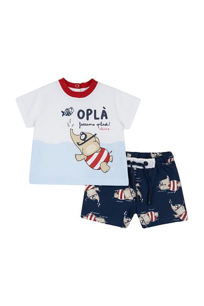 Chicco Bedrucktes T-Shirt und Shorts Set