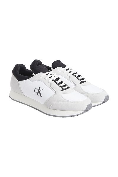 Calvin Klein Weißer Herren-Sneaker mit hoher Sohle und Wildleder-Detail – bequem, Farbwechsel YM0YM01152-0LF