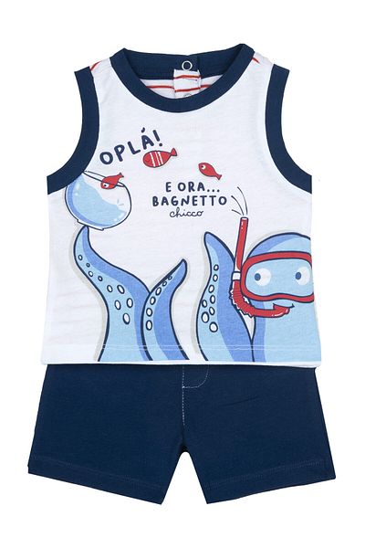 Chicco Fish Shorts és Tank Top szett - Fenntartható pamut