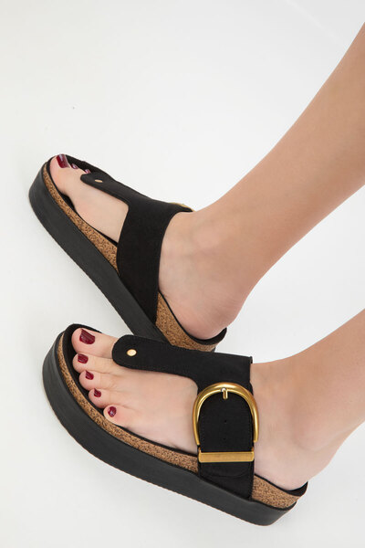 SOHO Чорні замшеві жіночі капці 20348