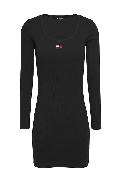 Tommy Hilfiger TJW Badge Rib, figurbetontes Kleid – erweiterte Größe