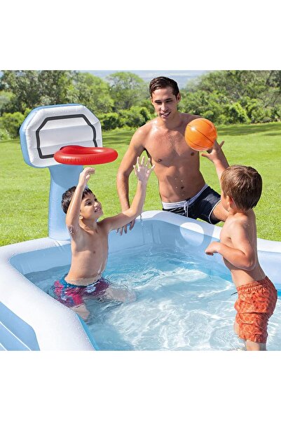 Intex Swim Center Shooting Hoops Family Pool, Blue/White