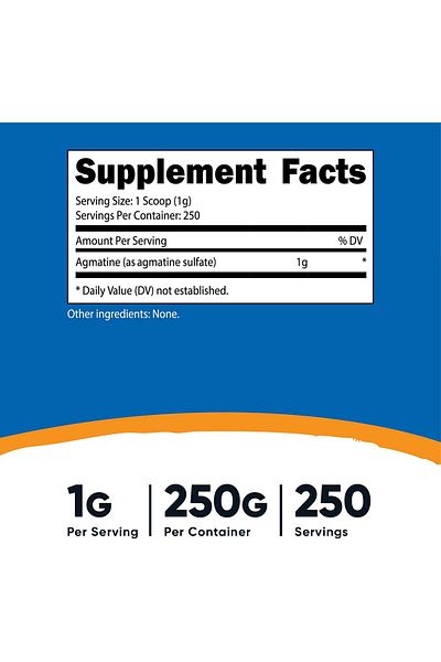 Nutricost Pure Agmatine Sulfate Powder - 250 Grams