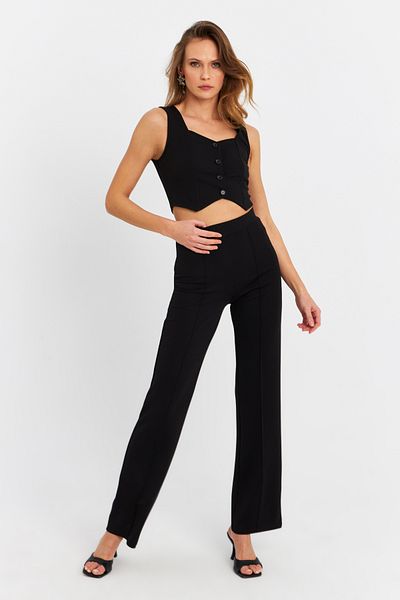 Cool & Sexy بدلة بنطلون سترة سوداء للنساء RU9623