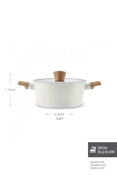 Karaca Swiss Crystal Creamy Wood Pot 20 cm