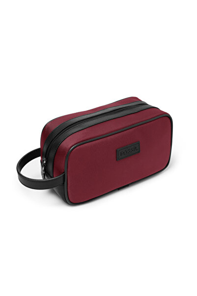 Fossil Bordo Erkek El Çantası Kozmetik Portföy Bakım Tıraş Çantası Traşlık Clutch Günlük 01FI2000