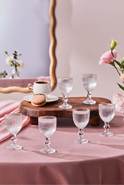 Karaca Rocco Gold 60 ml - Set of 6 Coffee Glasses