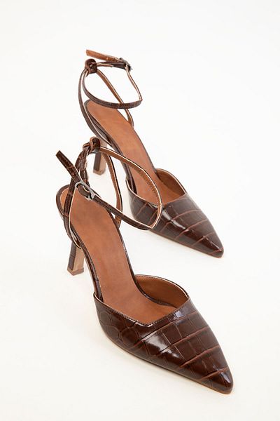 SOHO Klassische braune Krako-Schuhe mit Absatz für Damen 20339