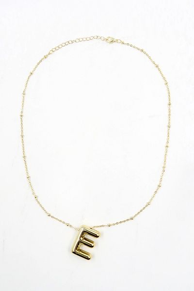 Trend Alaçatı Stili Goldene 3D-Buchstabe-E-Gold-Halskette für Damen ALC-X13855